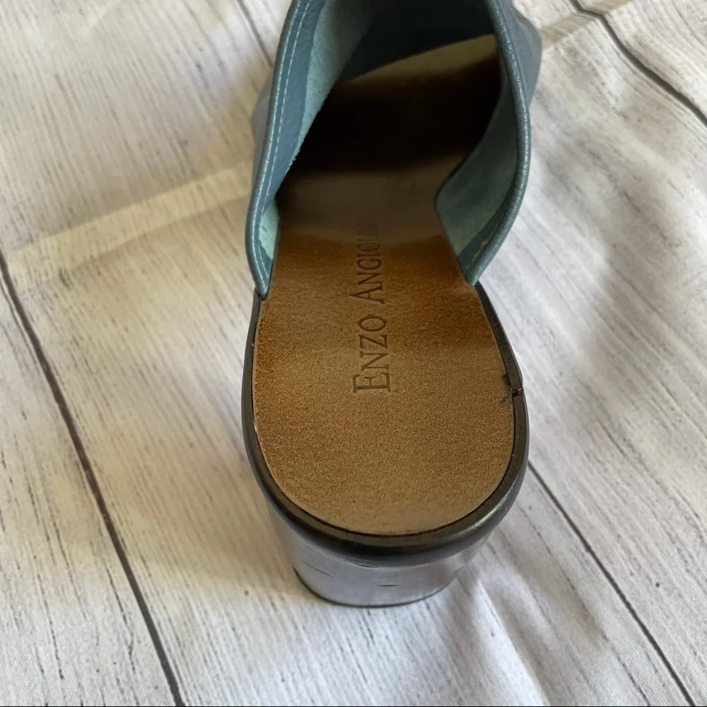 Enzo Angiolini blue and brown mules - Picture 4 of 11